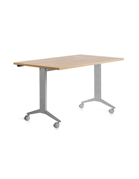 Mesa rocada 2001fd08 con tablero abatible color aluminio roble 140x80 cm Mesa rocada 2001fd08 con tablero abatible color aluminio roble 140x80 cm