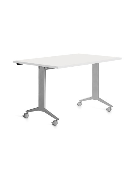 Mesa rocada 2001fd04 con tablero abatible color aluminio blanco 140x80 cm Mesa rocada 2001fd04 con tablero abatible color aluminio blanco 140x80 cm