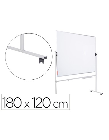 Pizarra blanca rocada volteable doble cara magnetica acero lacado 180x120 cm