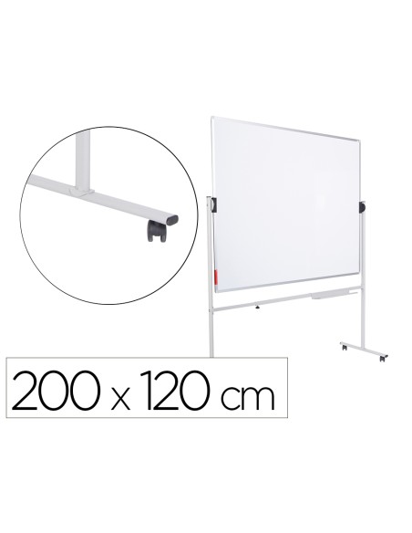 Pizarra blanca rocada volteable doble cara magnetica acero lacado 200x120 cm