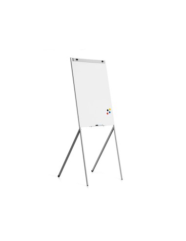 Pizarra blanca rocada para conferencias lacada magnetica metalica con brazo extensible lateral para 2 hojas 68x104 cm