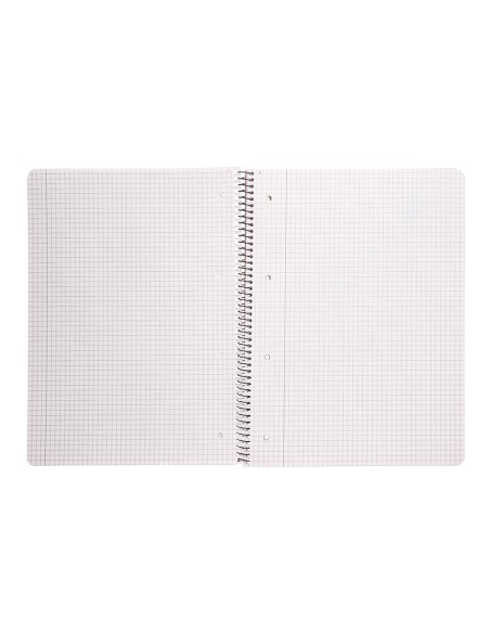 Cuaderno espiral q connect a5 micro tapa plastico 80h 70g cuadro 5mm sin bandas 6 taladros rosa fsc
