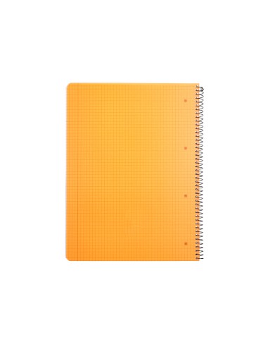 Cuaderno espiral q connect a5 micro tapa plastico 80h 70g cuadro 5mm sin bandas 6 taladros rosa fsc