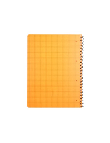 Cuaderno espiral q connect a5 micro tapa plastico 80h 70g cuadro 5mm sin bandas 6 taladros rosa fsc