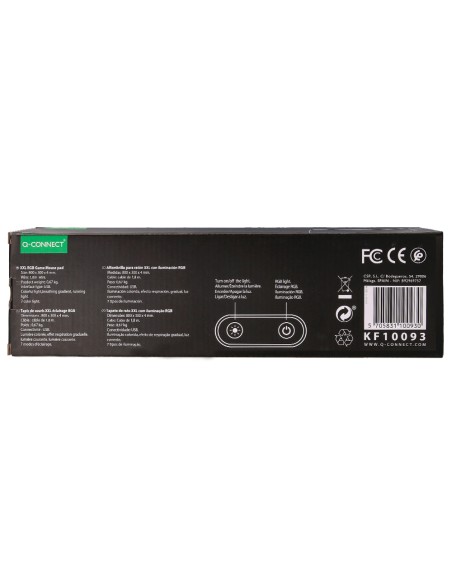 Alfombrilla para raton q connect gaming xxl iluminacion led conexion usb color negro 800x300x4 mm