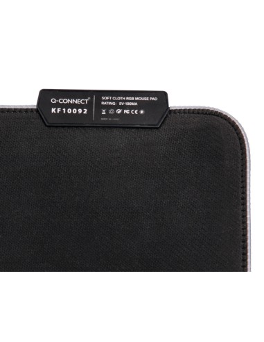 Alfombrilla para raton q connect gaming iluminacion led conexion usb color negro 350x250x3 mm