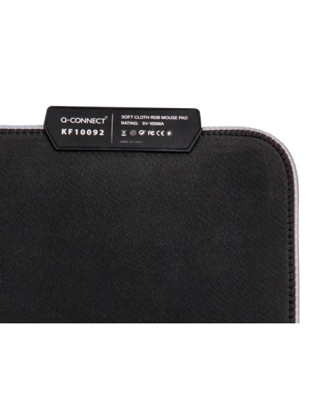 Alfombrilla para raton q connect gaming iluminacion led conexion usb color negro 350x250x3 mm
