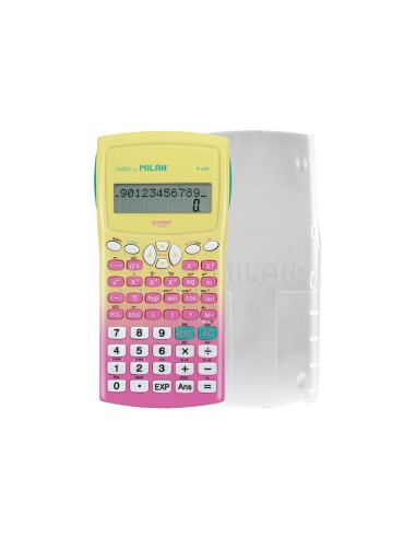 Calculadora milan cientifica m240 sunset tapa translucida 2 lineas 240 funciones 102 digitos color rosa amarillo