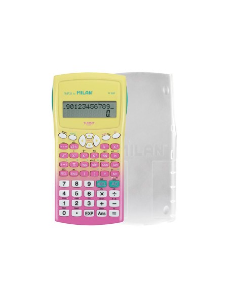 Calculadora milan cientifica m240 sunset tapa translucida 2 lineas 240 funciones 102 digitos color rosa amarillo Calculadora milan cientifica m240 sunset tapa translucida 2 lineas 240 funciones 102 digitos color rosa amarillo