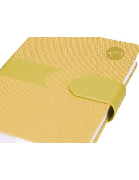 Agenda encuadernada liderpapel lidhor 15x21 cm 2024 dia pagina color amarillo papel 70 gr