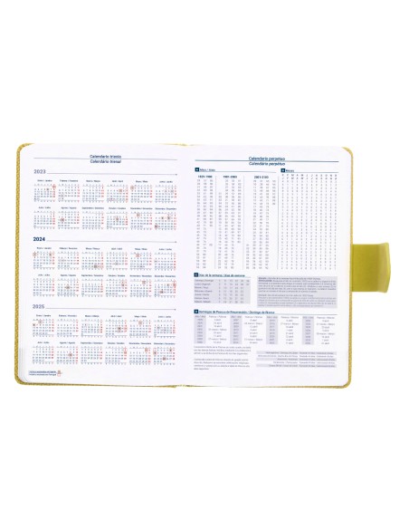 Agenda encuadernada liderpapel lidhor 15x21 cm 2024 dia pagina color amarillo papel 70 gr