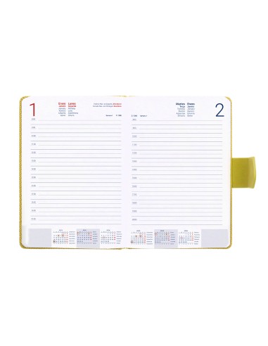 Agenda encuadernada liderpapel lidhor 15x21 cm 2024 dia pagina color amarillo papel 70 gr