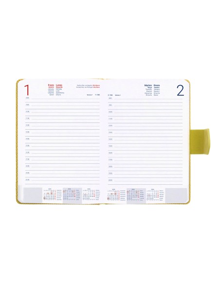 Agenda encuadernada liderpapel lidhor 15x21 cm 2024 dia pagina color amarillo papel 70 gr