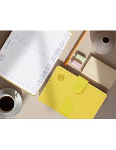 Agenda encuadernada liderpapel lidhor 15x21 cm 2024 dia pagina color amarillo papel 70 gr