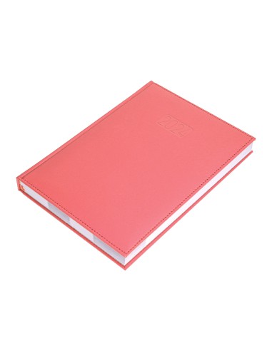 Agenda encuadernada liderpapel creta 17x24 cm 2024 dia pagina color rosa papel 70 gr
