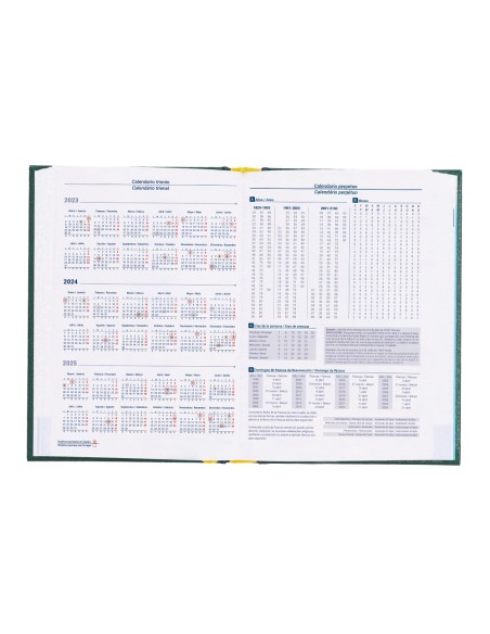 Agenda encuadernada liderpapel corfu 15x21 cm 2024 dia pagina color verde papel 60 gr