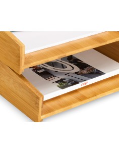 Bandeja sobremesa cep silva bambu lote de 2 unidades 340x252x75 mm