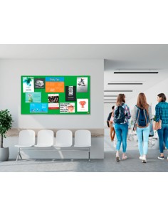 Tablero de anuncios nobo impression pro fieltro verde formato panoramico 70 1550x870 mm
