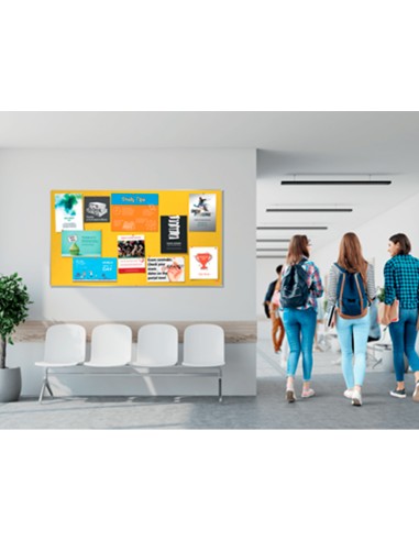Tablero de anuncios nobo impression pro fieltro amarillo formato panoramico 70 1550x870 mm