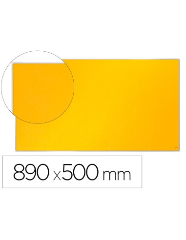Tablero de anuncios nobo impression pro fieltro amarillo formato panoramico 40 890x500 mm