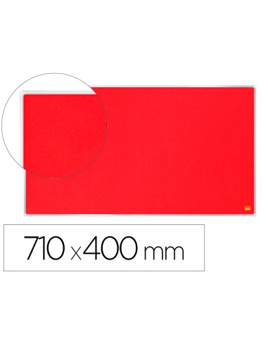 Tablero de anuncios nobo impression pro fieltro rojo formato panoramico 32 710x400 mm