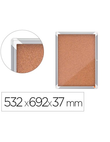 Vitrina de anuncios nobo premium plus corcho 4 x din a4 532x692x37 mm