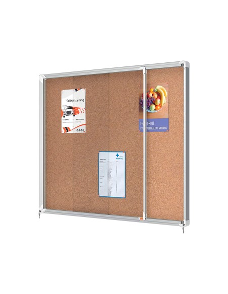 Vitrina de anuncios nobo premium plus corcho con puerta corredera 15 x din a4 1137x967x63 mm Vitrina de anuncios nobo premium plus corcho con puerta corredera 15 x din a4 1137x967x63 mm