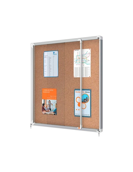 Vitrina de anuncios nobo premium plus corcho con puerta corredera 12 x din a4 922x967x63 mm Vitrina de anuncios nobo premium plus corcho con puerta corredera 12 x din a4 922x967x63 mm