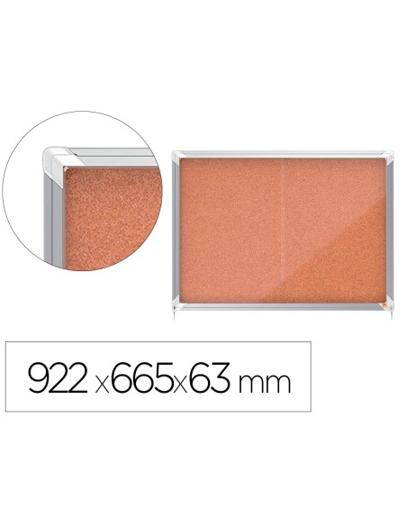Vitrina de anuncios nobo premium plus corcho con puerta corredera 8 x din a4 922x665x63 mm Vitrina de anuncios nobo premium plus corcho con puerta corredera 8 x din a4 922x665x63 mm