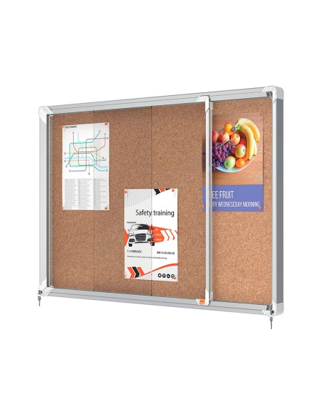 Vitrina de anuncios nobo premium plus corcho con puerta corredera 8 x din a4 922x665x63 mm Vitrina de anuncios nobo premium plus corcho con puerta corredera 8 x din a4 922x665x63 mm