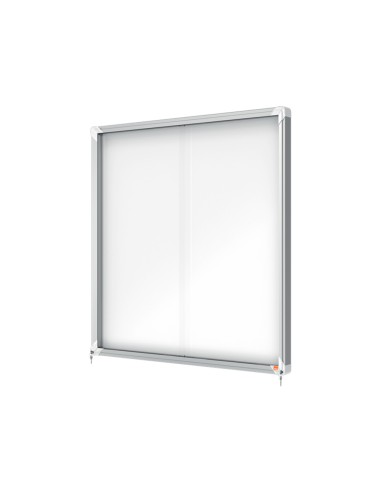 Vitrina de anuncios nobo premium plus magnetica con puerta corredera 12 x din a4 997x972x54 mm