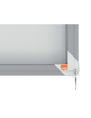 Vitrina de anuncios nobo premium plus magnetica con puerta corredera 12 x din a4 997x972x54 mm