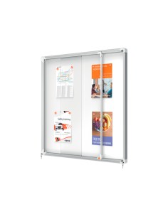 Vitrina de anuncios nobo premium plus magnetica con puerta corredera 12 x din a4 997x972x54 mm