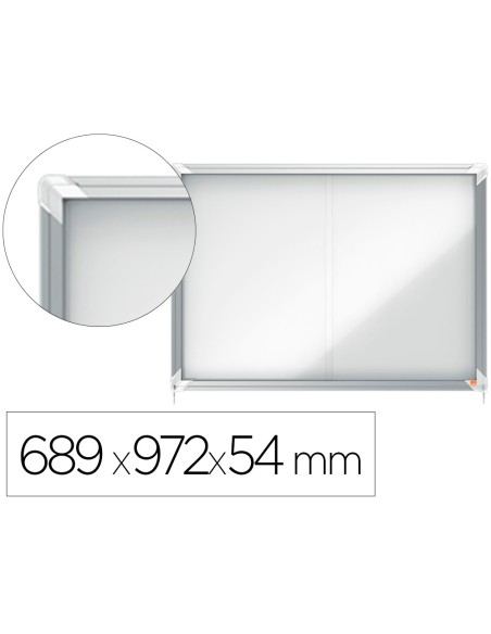 Vitrina de anuncios nobo premium plus magnetica con puerta corredera 8 x din a4 689x972x54 mm Vitrina de anuncios nobo premium plus magnetica con puerta corredera 8 x din a4 689x972x54 mm