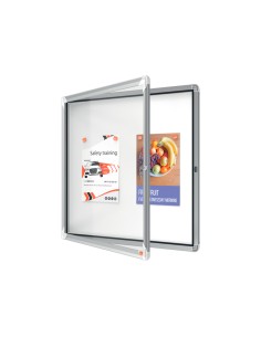 Vitrina de anuncios nobo premium plus magnetica de exterior 6 x din a4 752x692x45 mm