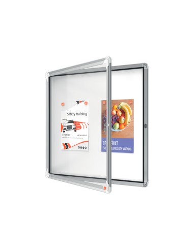 Vitrina de anuncios nobo premium plus magnetica de exterior 6 x din a4 752x692x45 mm