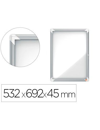 Vitrina de anuncios nobo premium plus magnetica de exterior 4 x din a4 532x692x45 mm