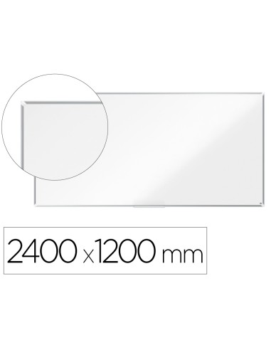 Pizarra blanca nobo premium plus acero lacado magnetica 2400x1200 mm