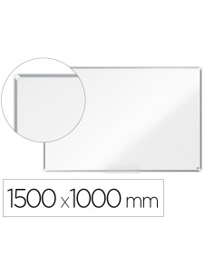 Pizarra blanca nobo premium plus acero lacado magnetica 1500x1000 mm