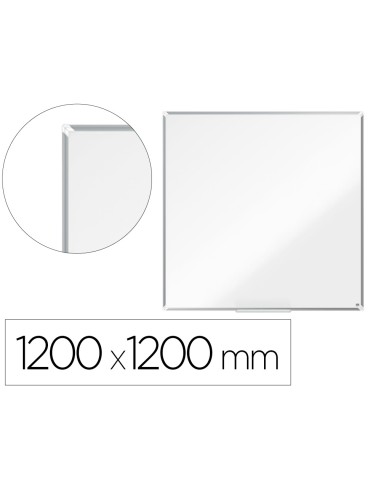 Pizarra blanca nobo premium plus acero lacado magnetica 1200x1200 mm