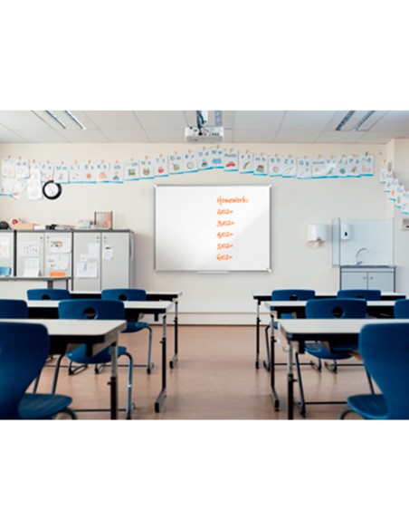 Pizarra blanca nobo premium plus acero vitrificado formato panoramico 85 magnetica 1880x1060 mm