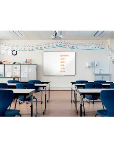 Pizarra blanca nobo premium plus acero vitrificado formato panoramico 55 magnetica 1220x690 mm