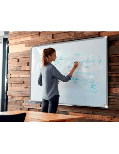 Pizarra blanca nobo premium plus acero vitrificado formato panoramico 55 magnetica 1220x690 mm
