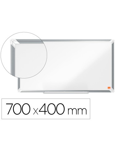 Pizarra blanca nobo premium plus acero vitrificado formato panoramico 32 magnetica 710x400 mm