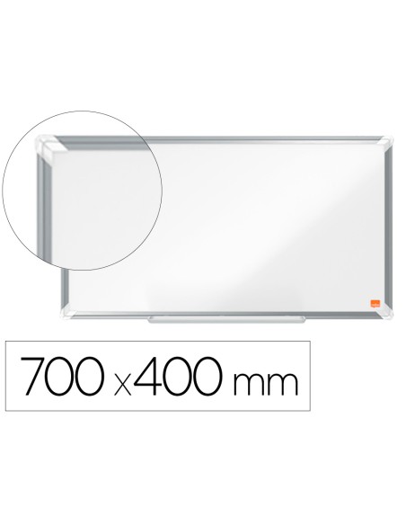 Pizarra blanca nobo premium plus acero vitrificado formato panoramico 32 magnetica 710x400 mm