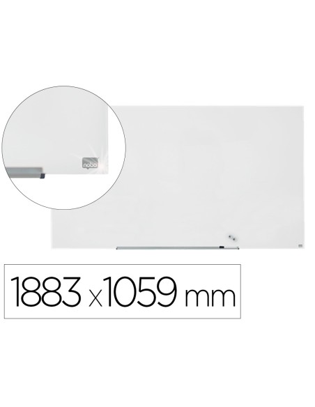 Pizarra blanca nobo impression pro cristal 85 magnetica 1883x1059 mm