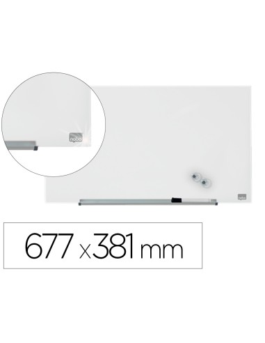 Pizarra blanca nobo impression pro cristal 31 magnetica 677x381 mm
