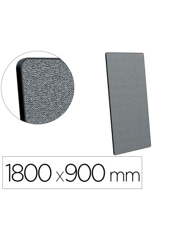 Pizarra blanca nobo movemeet con tablero de anuncios portatil marco negro doble cara magnetica 1800x900 mm