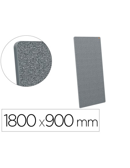 Pizarra blanca nobo movemeet con tablero de anuncios portatil marco gris doble cara magnetica 1800x900 mm