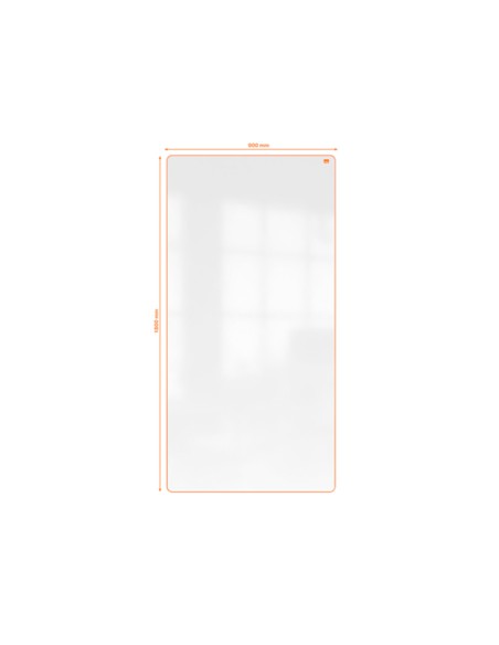 Pizarra blanca nobo movemeet extraible y portatil marco naranja doble cara magnetica 1800x900 mm